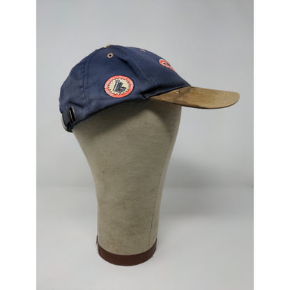 Rugby Manufacturing Company Slideback Hat Blue 7 Brown Embroidered Logo