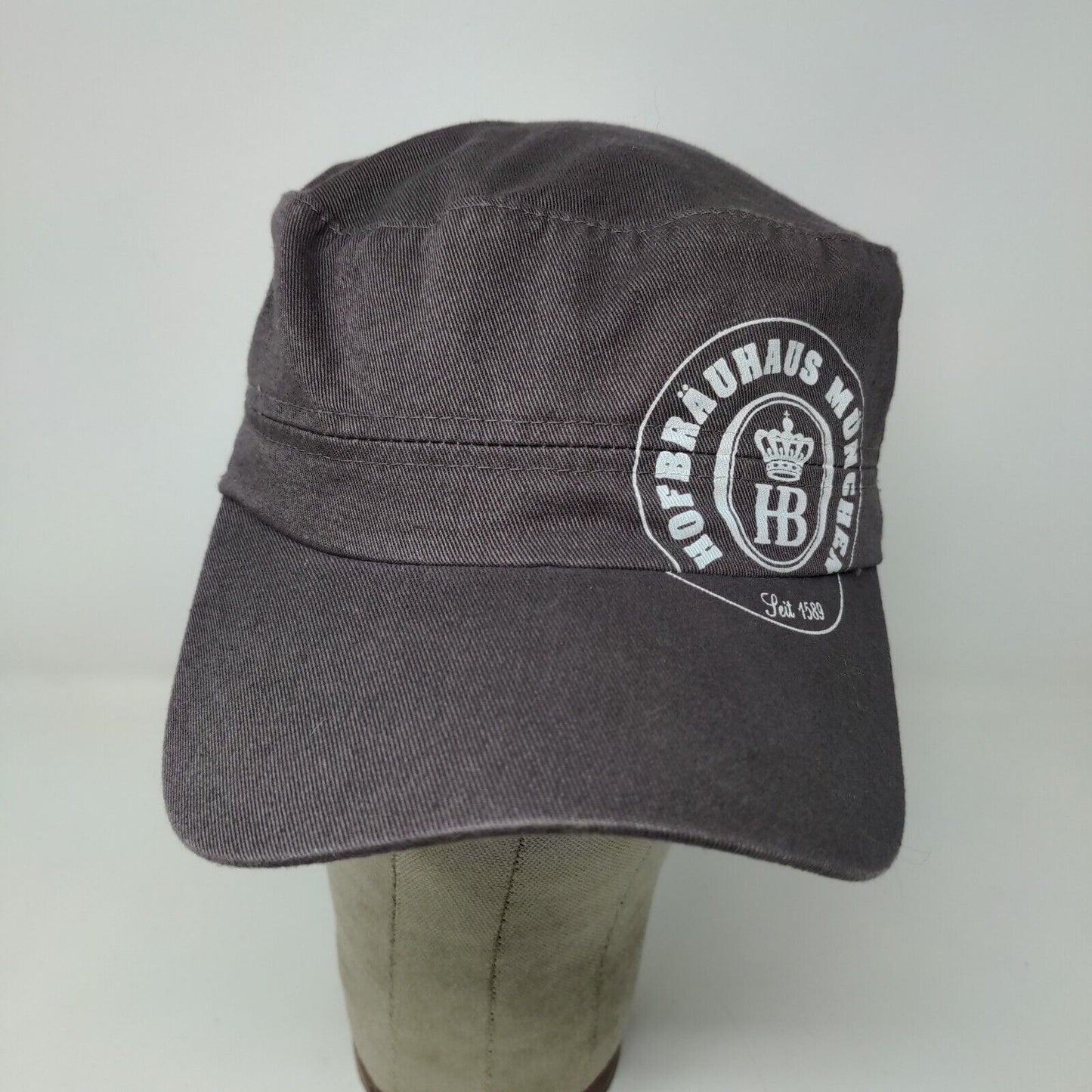 Hofbrauhaus Munchen Men's Slideback Hat Gray Graphic Logo Cotton Beer