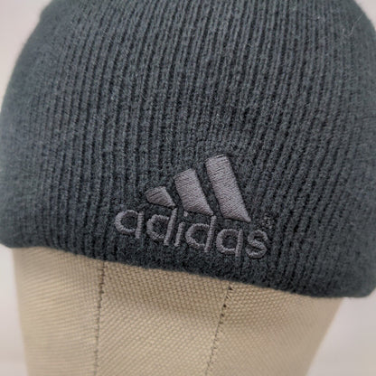 Adidas Men's Reversible Beanie Black Gray One Size Reversible Embroidered Logo