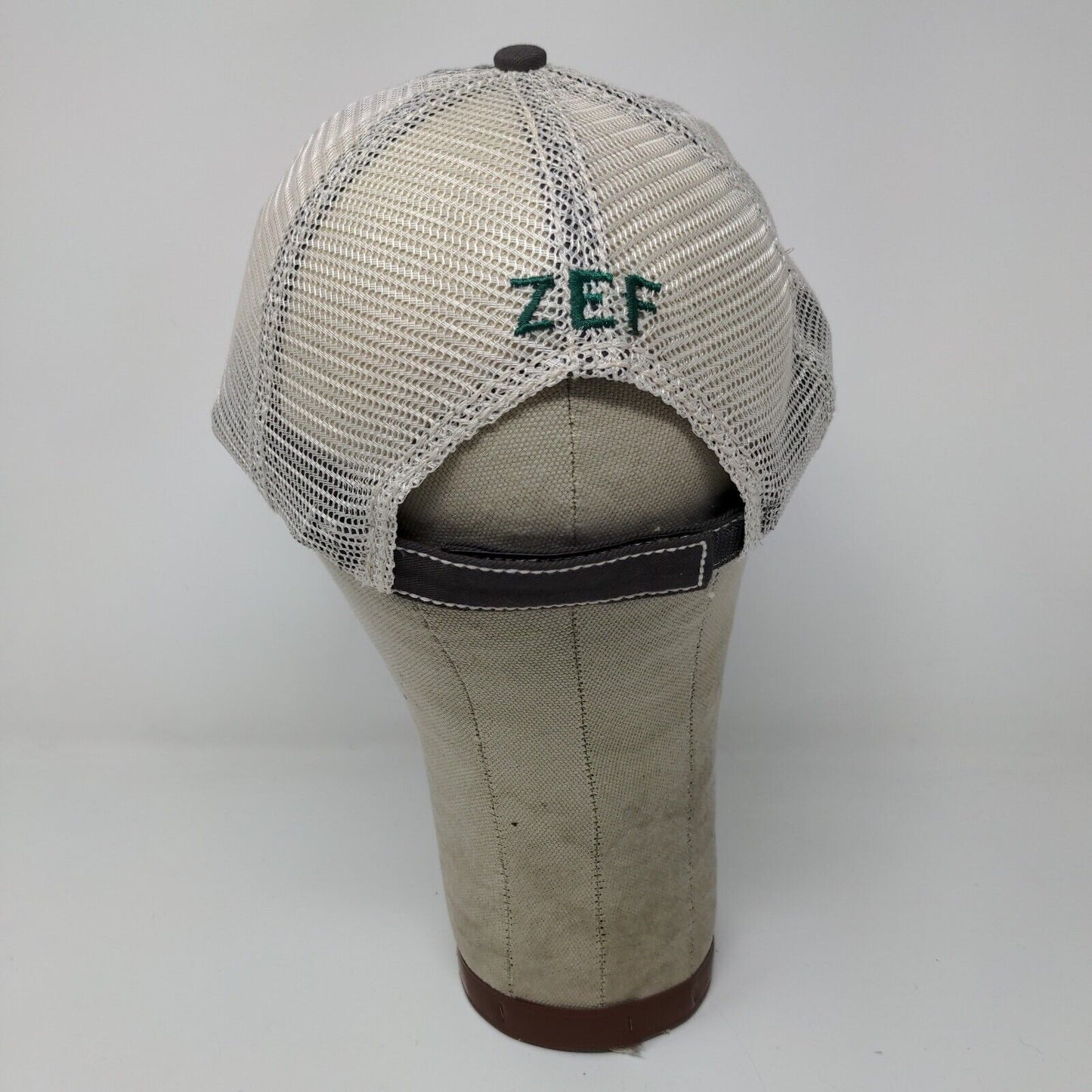 BSN Sports Team Work ZEF Eagle Bird Logo Gray White Strap Back Hat Cap One Size