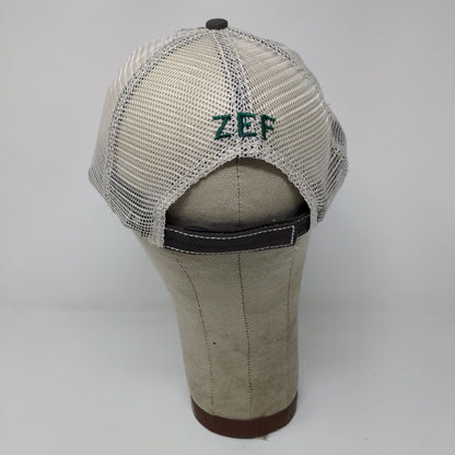 BSN Sports Team Work ZEF Eagle Bird Logo Gray White Strap Back Hat Cap One Size
