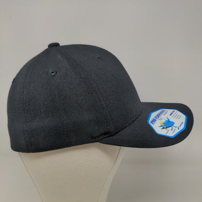 Yupoong Flexfix Men's Fitted Hat Black Size S/M Embroidered HPi Logo W/Stickers