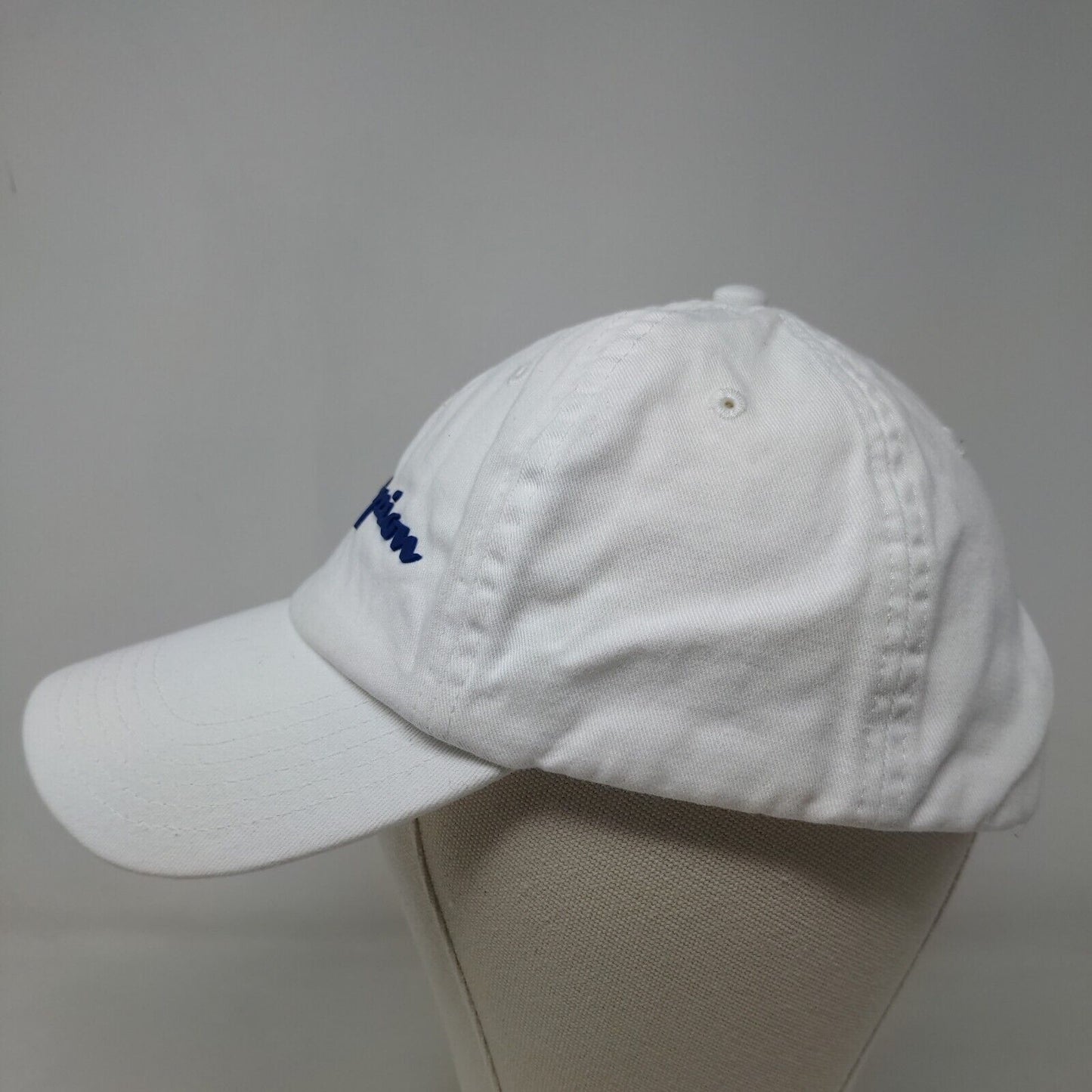 Champion Men's Slideback Hat White OSFA Embroidered Logo 100% Cotton