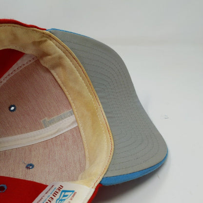New Era Men's Snapback Hat Red Blue Size M/L Embroidered Logo Made USA