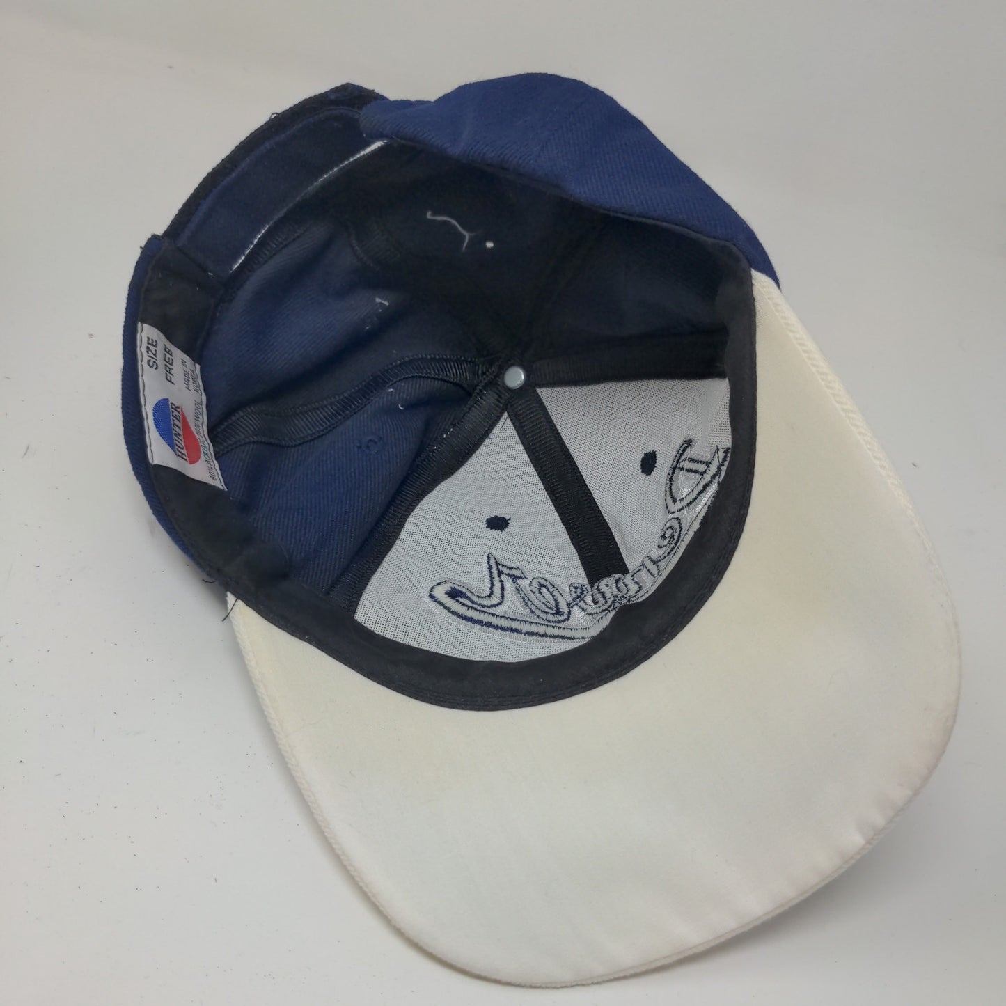 Vintage Y2K Hunter Strapback Hat Denver 2000 Blue Embroidered Logo