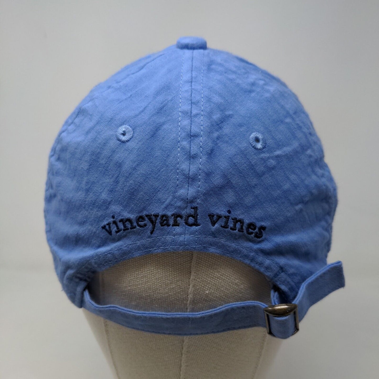 Vineyard Vines Men's Slideback Hat Blue Embroidered Whale Logo Cotton Blend