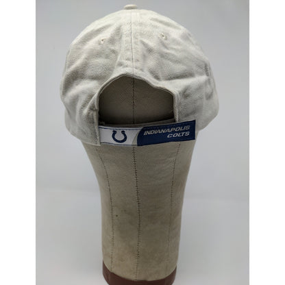 NFL Football Indianapolis Colts Strapback Hat Embroidered Logo White/Beige OSFA