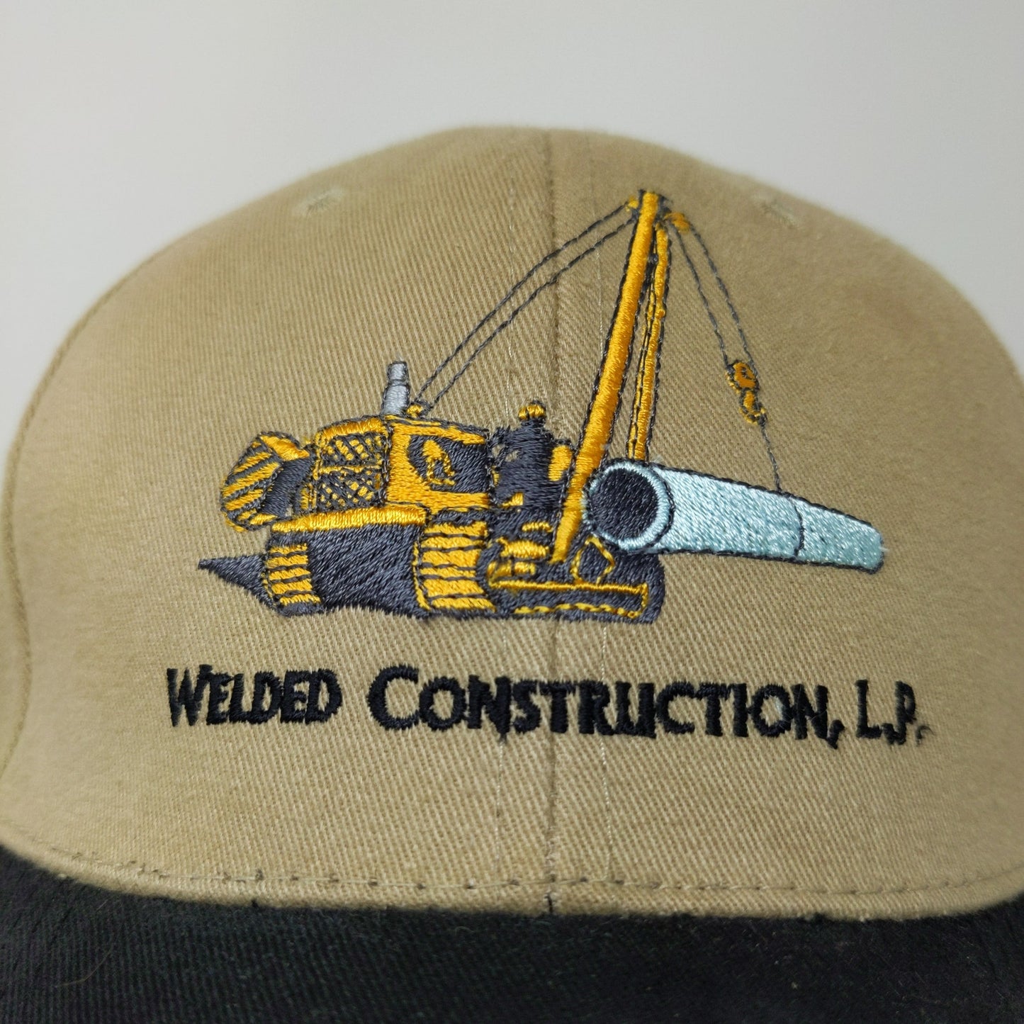 Welded Construction Hat Embroidered Crane Logo Brown Black Slideback