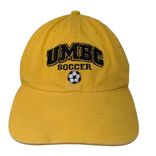 Legacy Athletic Men's Slideback Hat Yellow OSFA Embroidered UMBC Soccer Logo