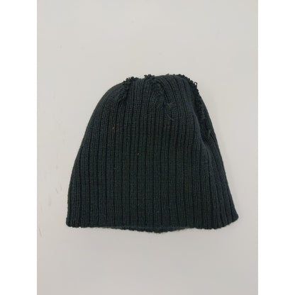 Made With Love Ireland Beanie Hat Green Shiny Pom Pom Black Knit Acrylic