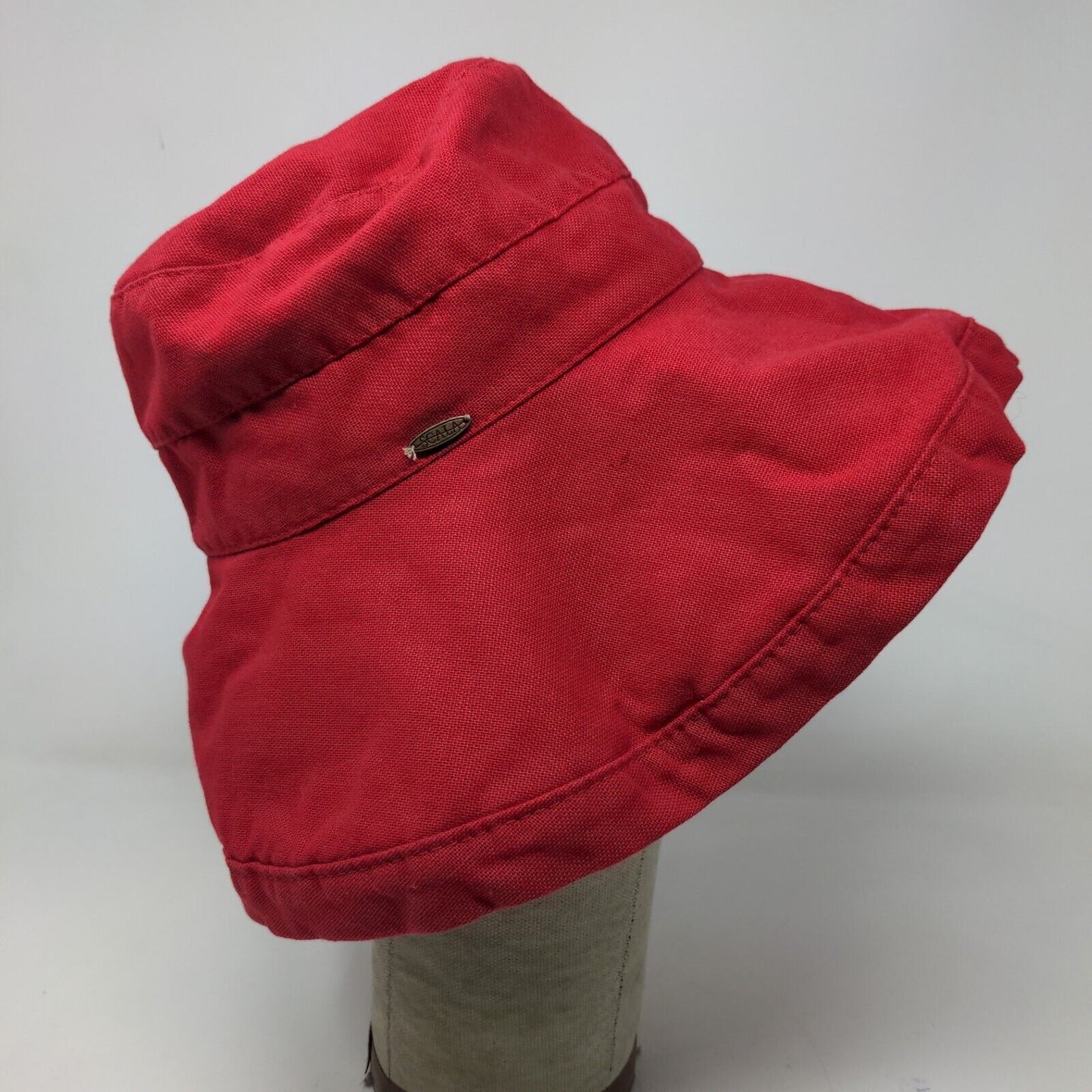 Scala Collezione Women's Wide Brim Hat Red Headband Sun Hat Drawstring