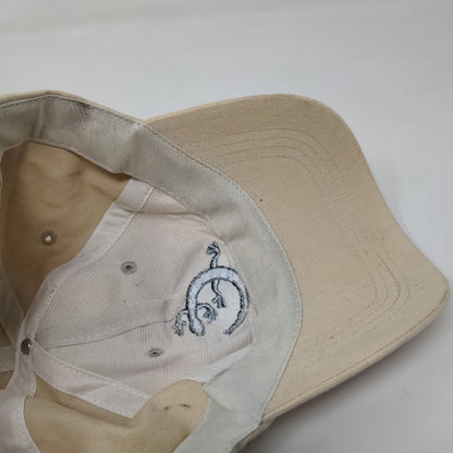 St. Maarten D.W.I Men's Strapback Hat Tan Adjustable Embroidered Lizard Logo