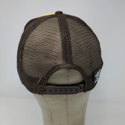 Costa Rica Men's Mesh Back Snapback Hat Brown Tan Straw Beach Graphic