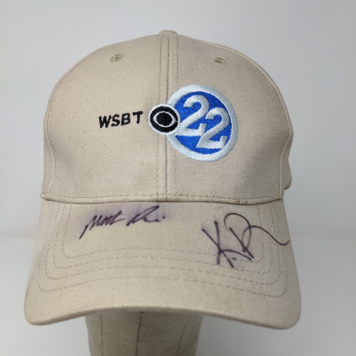 WSBT ABC 22 Men's Slideback Hat Tan OSFA Autographed Signed Cotton