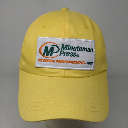 Unbranded Men's Strapback Hat Yellow Adjustable Embroidered Minuteman Press Logo