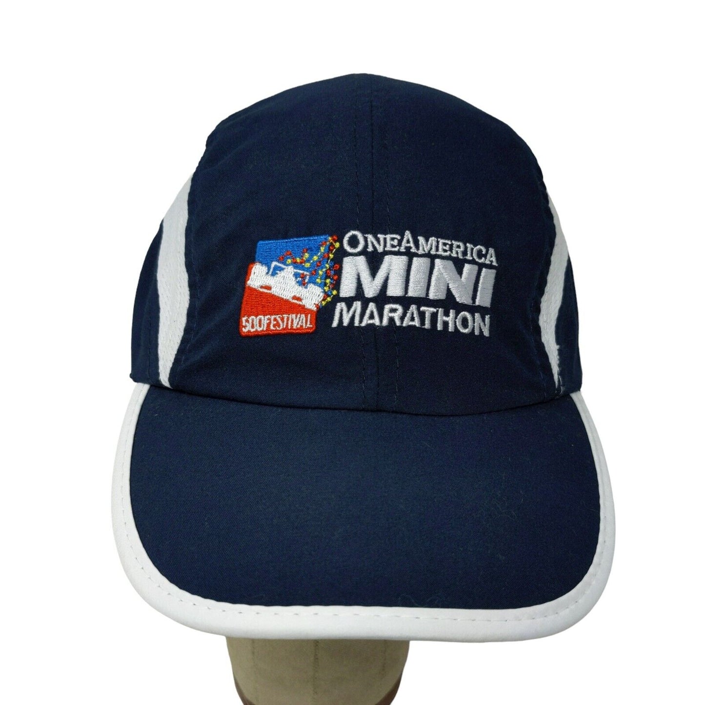 Indy 500 Festival One America Mini Marathon Blue White Embroidered Strapback Hat