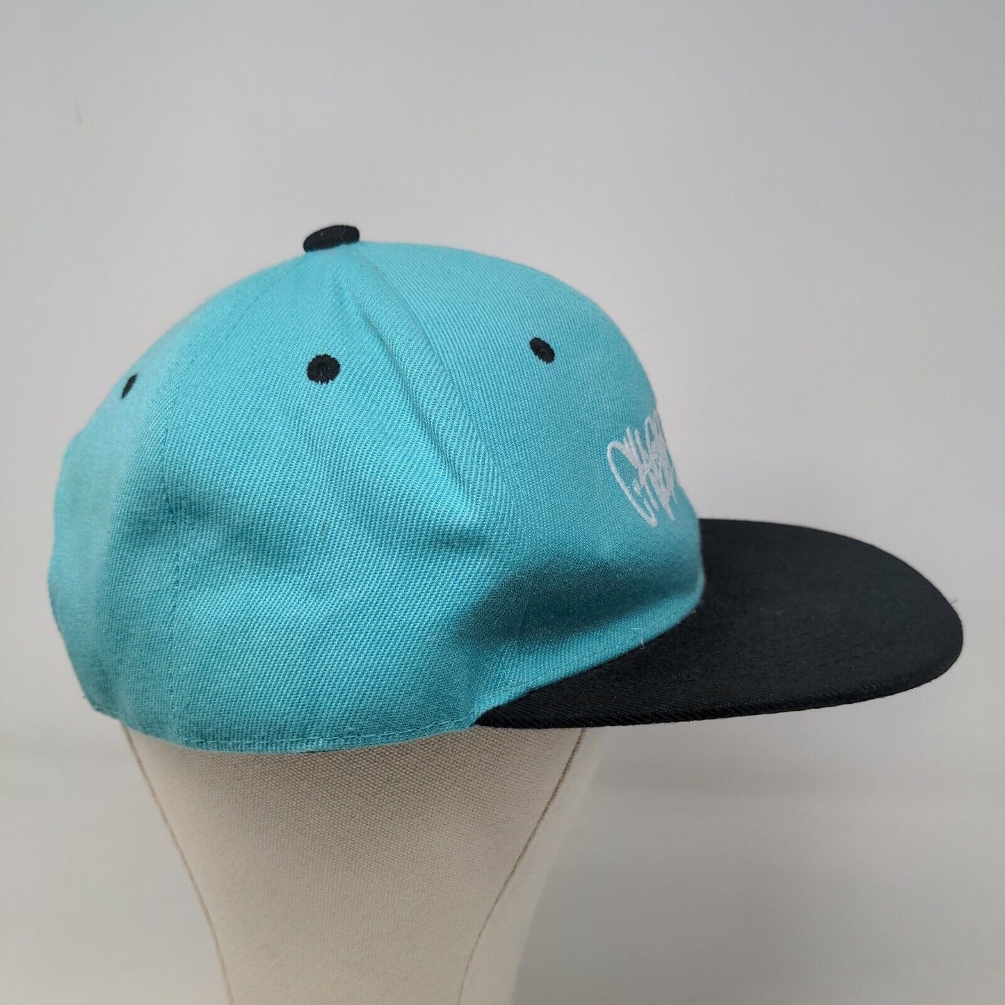 Unbranded Men's Snapback Hat Blue Black Flat Bill OSFA Embroidered Choose Up