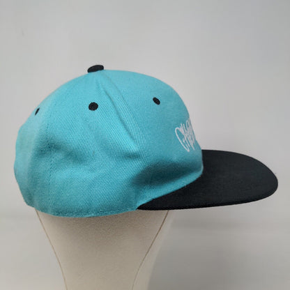 Unbranded Men's Snapback Hat Blue Black Flat Bill OSFA Embroidered Choose Up