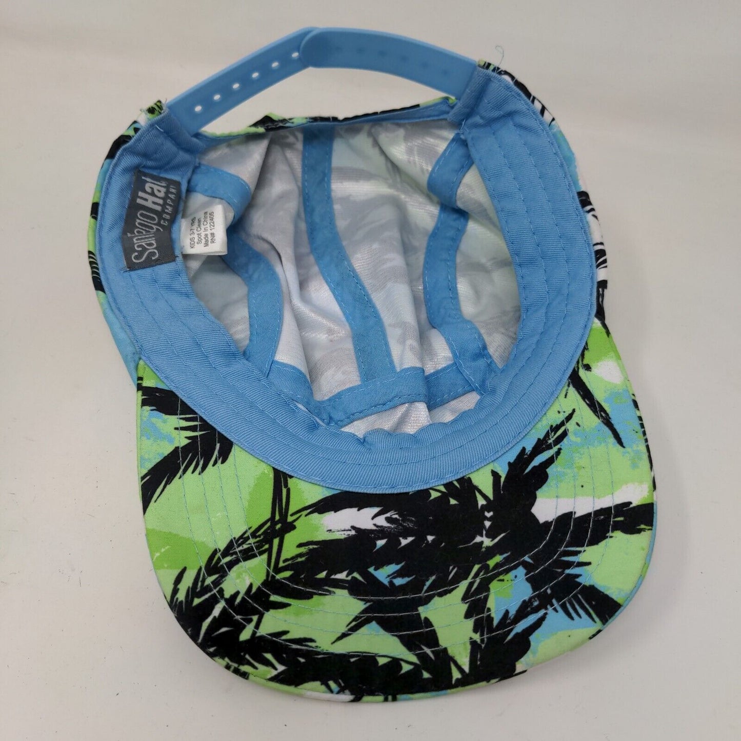 San Diego Boy's Snapback Hat Blue Green Tie Palm Pattern 3-7 Years Polyester