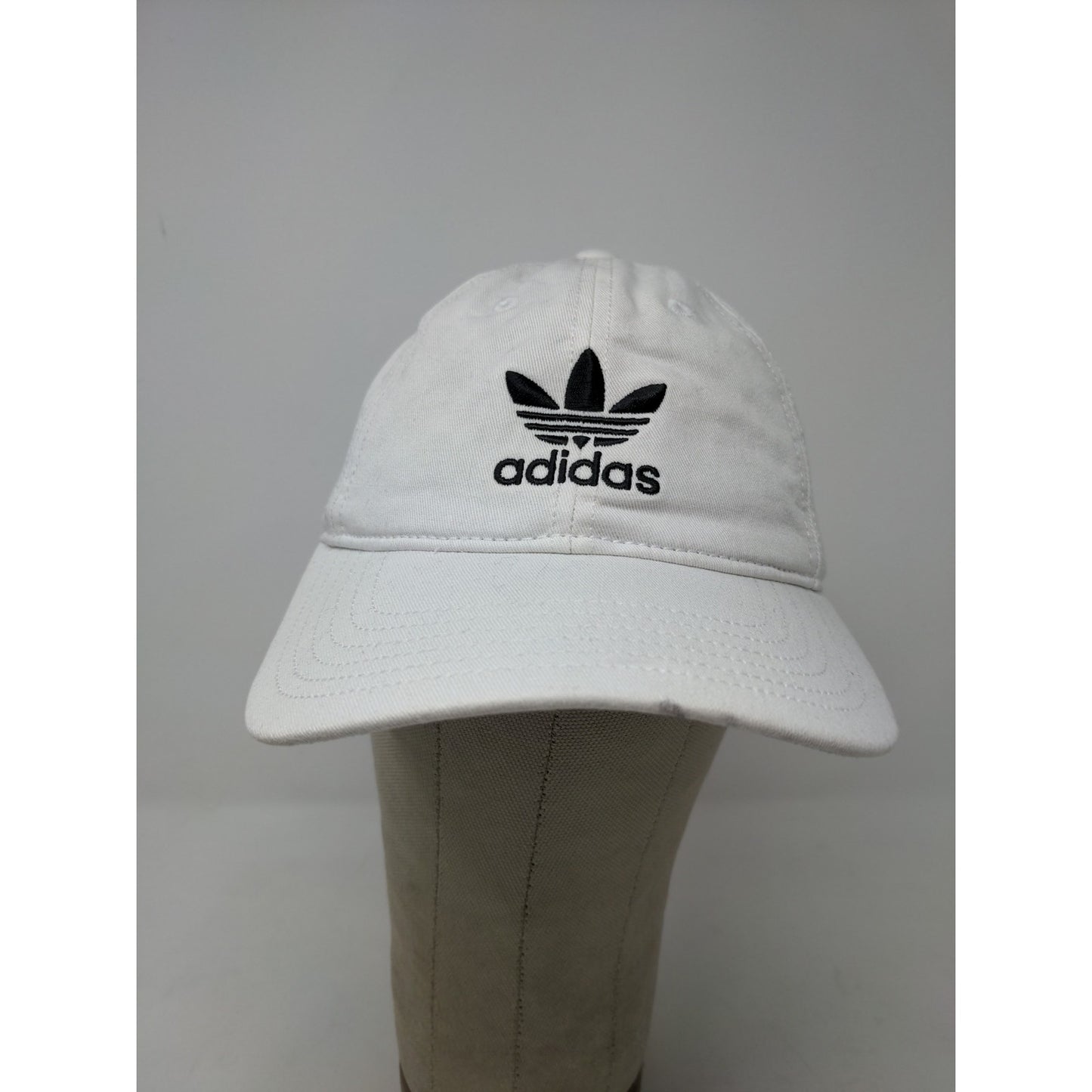 Womens Adidas Slideback Hat Embroidered Trefoil Logo OSFW White