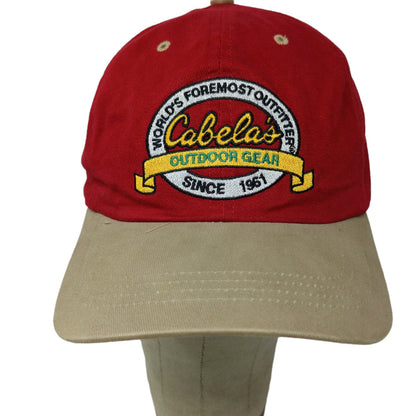 Paramount Headgear Cabela's Slideback Hat Embroidered Logo Red OSFA