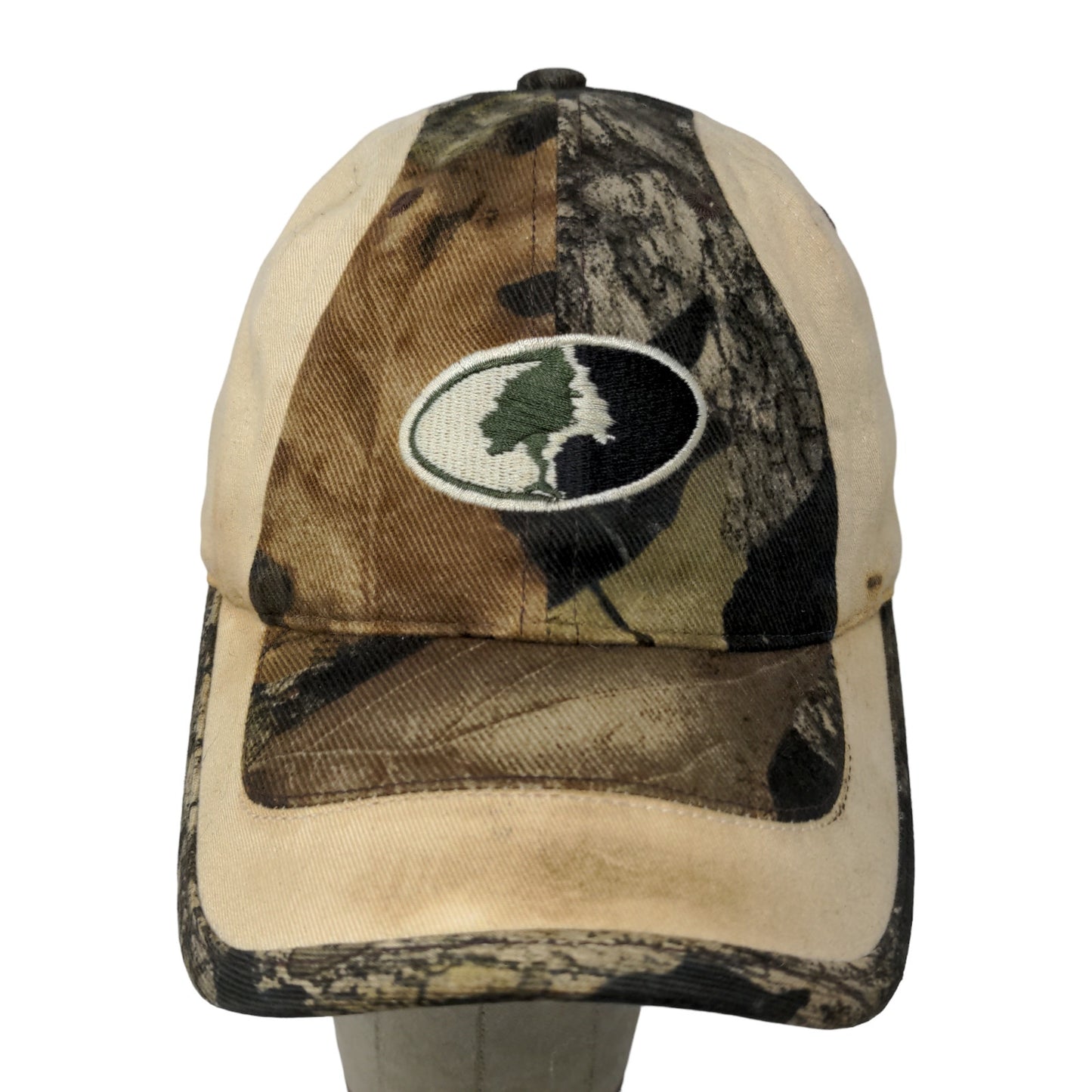 Mossy Oak Cross Country Cap Trucker Hat 2706 White & Camo Adjustable Logo