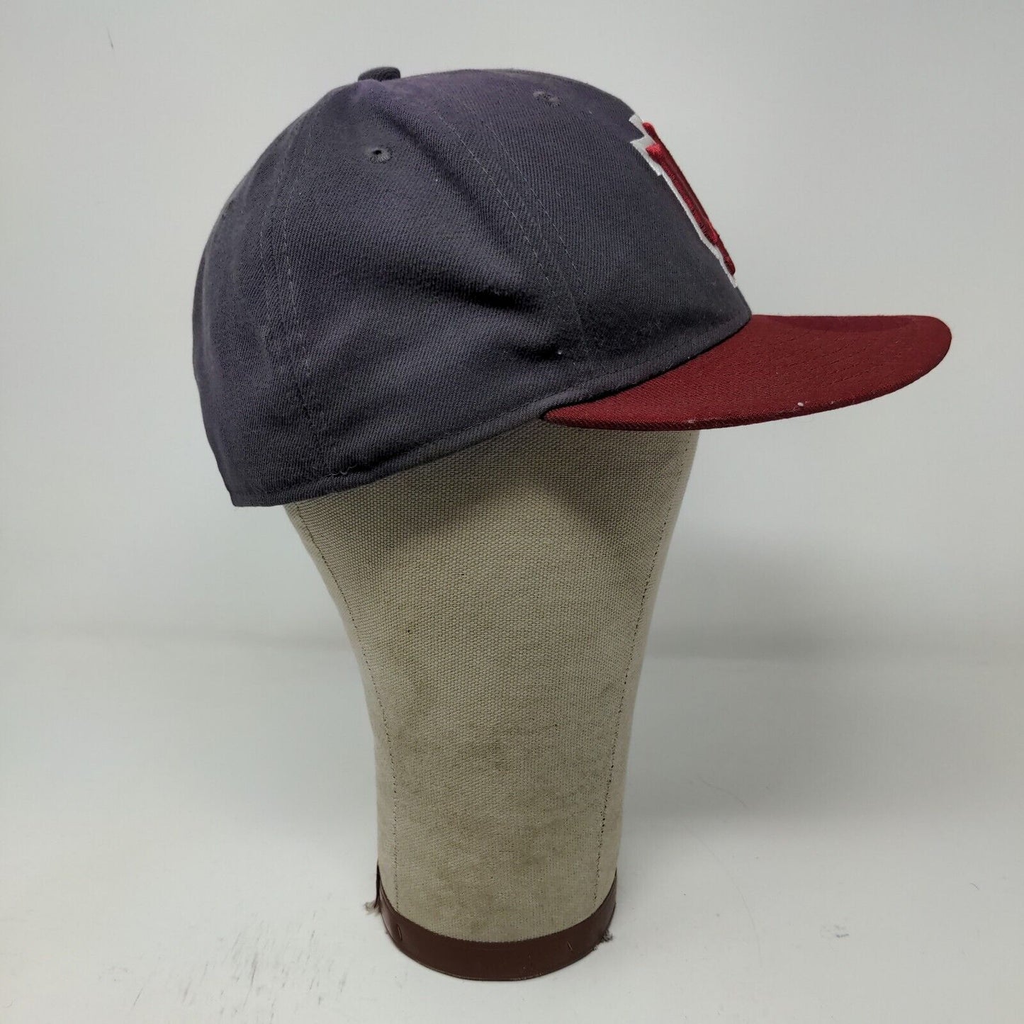 New Era Mens IU Hoosiers Indiana University Fitted Hat Blue Red Size 7 3/8