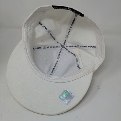 KB Ethos Men's Fitted Hat White Size L 7 3/8 Blank W/Sticker