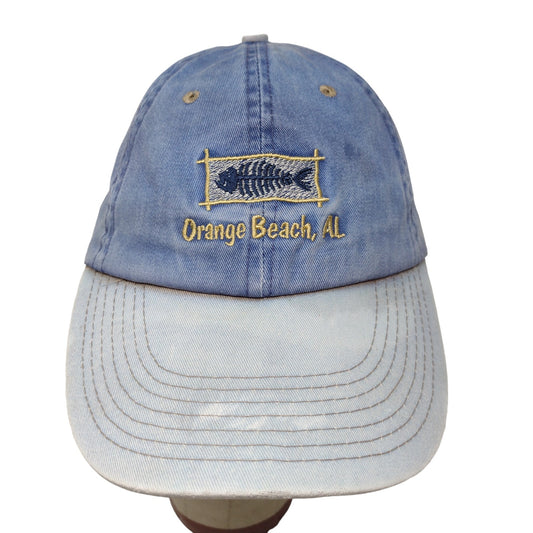 Orange Beach Alabama Mens Strapback Hat Blue Adjustable Embroidered Logo