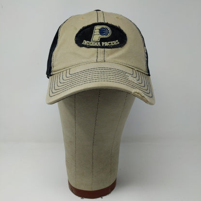 NBA Indiana Pacers Slideback Hat Embroidered Logo Tan Blue OSFA