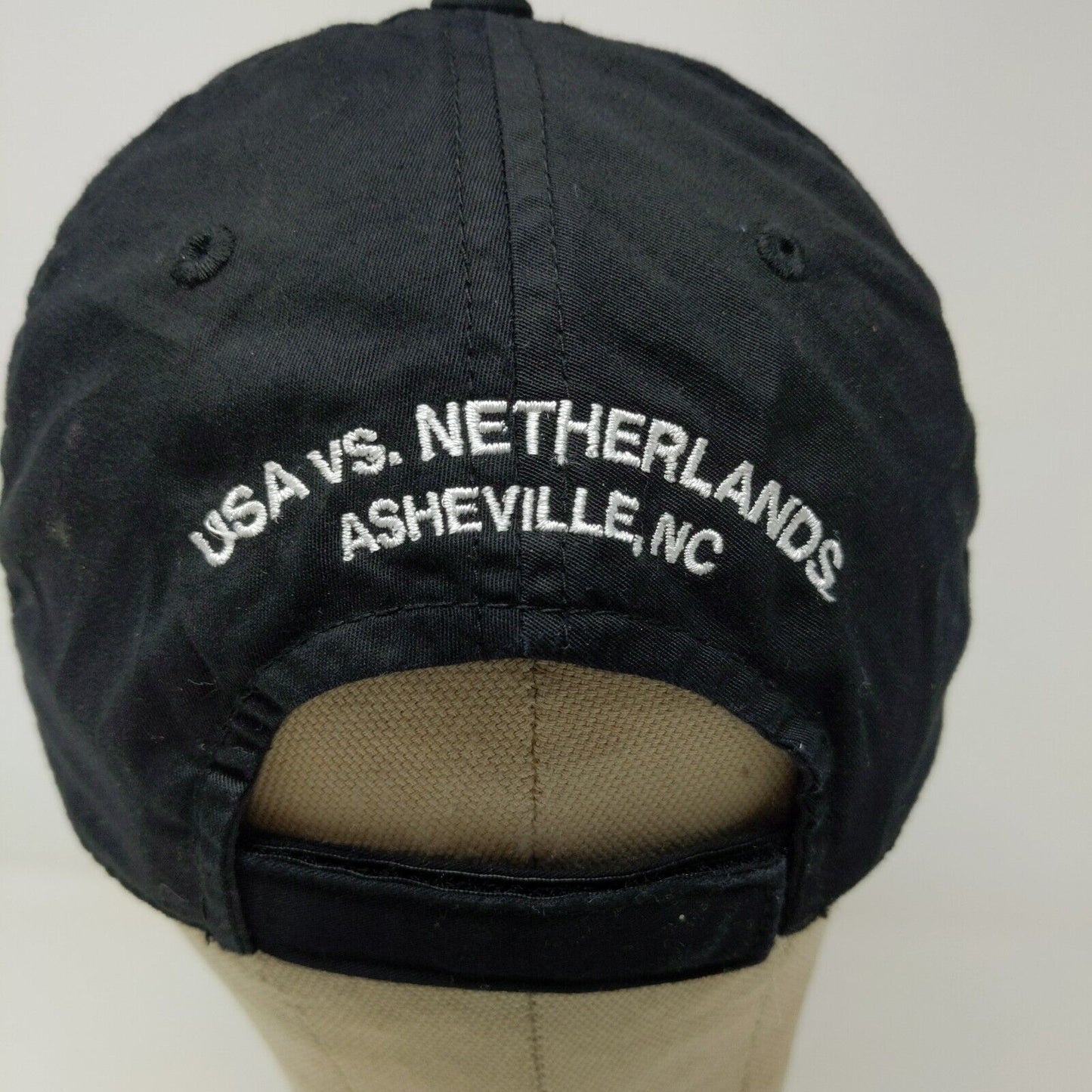 American Needle Men's USA Vs Netherlands Strapback Hat Black Adjustable