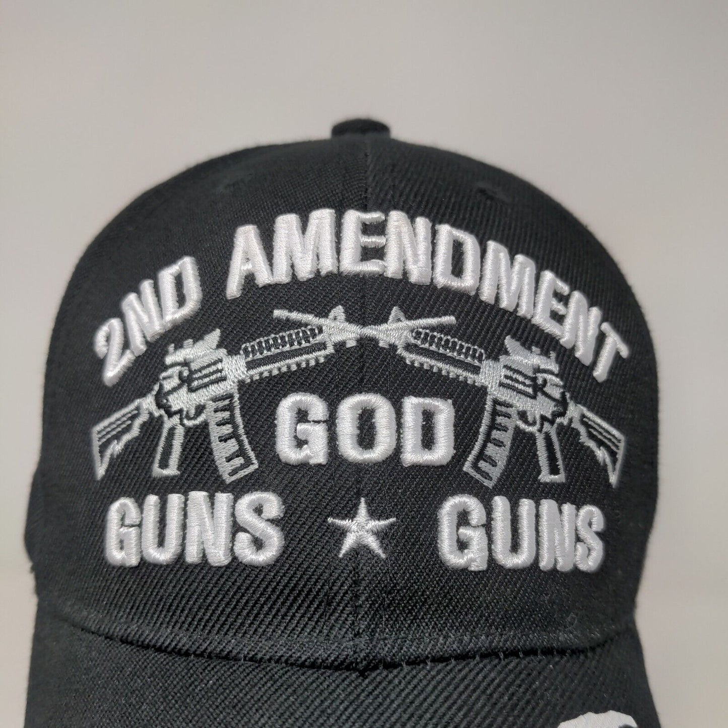 U.S. Warriors Men's 2nd Amendment 2A Strapback Hat Black Embroidered Logo