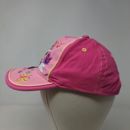 Disney Girl's Snapback Hat Pink Yellow Graphic Minnie Mouse Logo Cotton