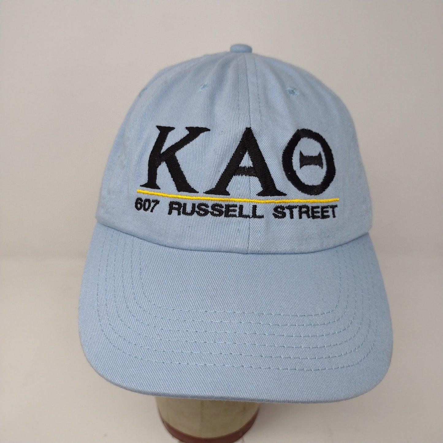Kappa Alpha Theta Slideback Hat Embroidered Logo Blue Fraternity Sorority