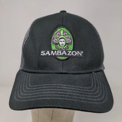 Sambazon Men's Snapback Mesh Back Hat Black OSFM Embroidered Logo