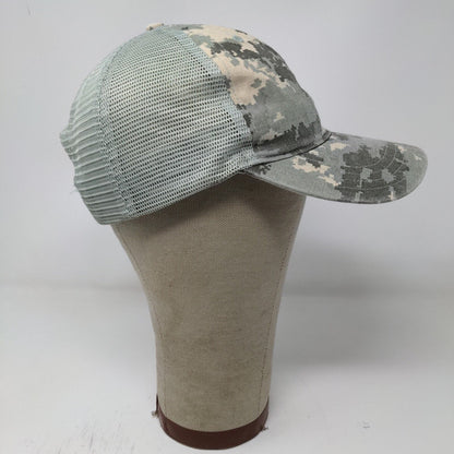 Fessler Bowman Mens Snapback Meshback Gray Camo Hat Size M/L Embroidered Logo