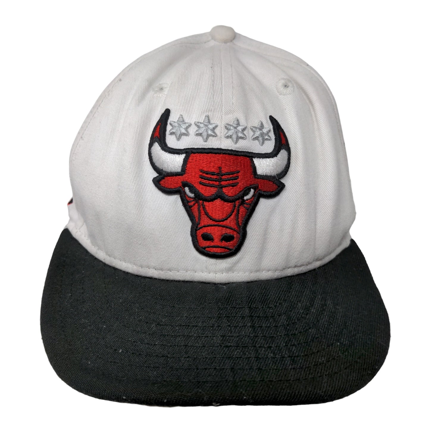 New Era Men's NBA Chicago Bulls Fitted Hat White Black Size 7 3/8 Embroidered