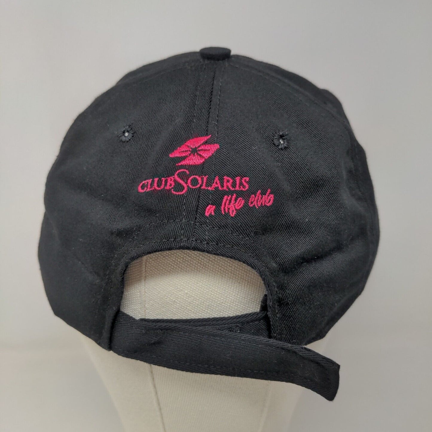 Unbranded Women's Strapback Hat Black Adjustable Embroidered Club Solaris Logo