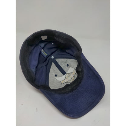 Monarch EZ Stretch Hat Size M/L Blue Faded Distressed Embroidered Logo