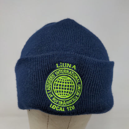 LiUNa International Laborer's Union Local 120 Beanie Hat Blue Embroidered