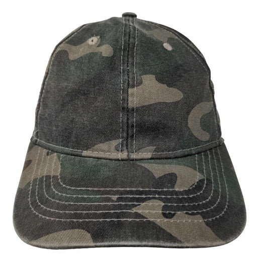 Unbranded Men's Strapback Hat Green Camo Size OSFM Blank Vent Holes