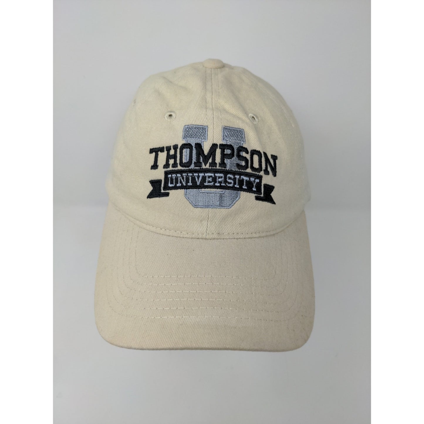 Thompson University Slideback Hat Cream Embroidered Logo Adjustable