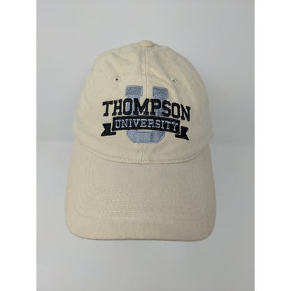 Thompson University Slideback Hat Cream Embroidered Logo Adjustable
