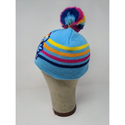 MLP My Little Pony Rainbow Dash Low Beanie Hat Blue Rainbow Embroidered Logo OS
