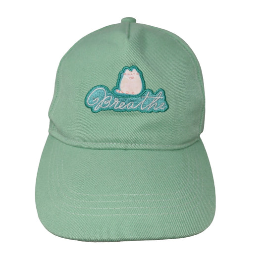 Pusheen Women's Slideback Hat Green Adjustable Embroidered Cat Logo Breathe