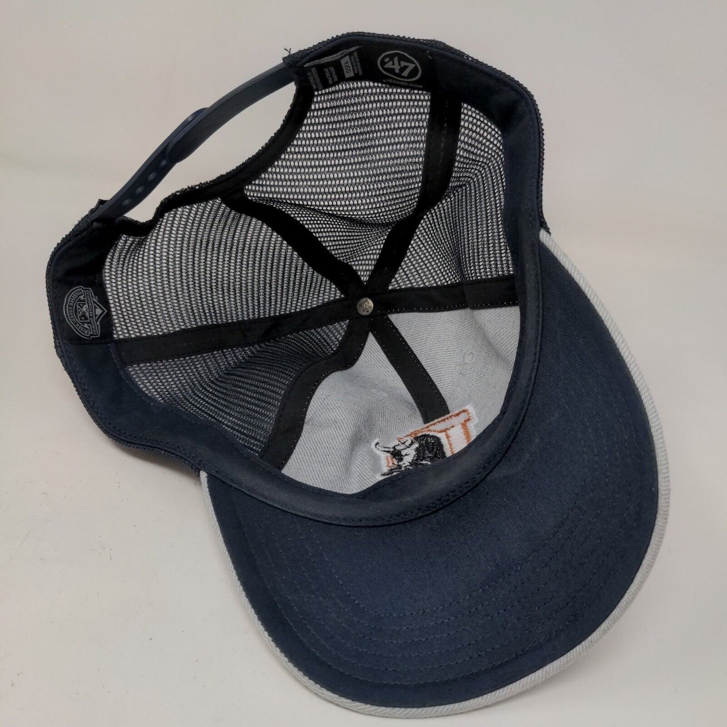 '47 Brand Men's Snapback Hat White Blue OSFA Mesh Back Durham Bulls Minor League