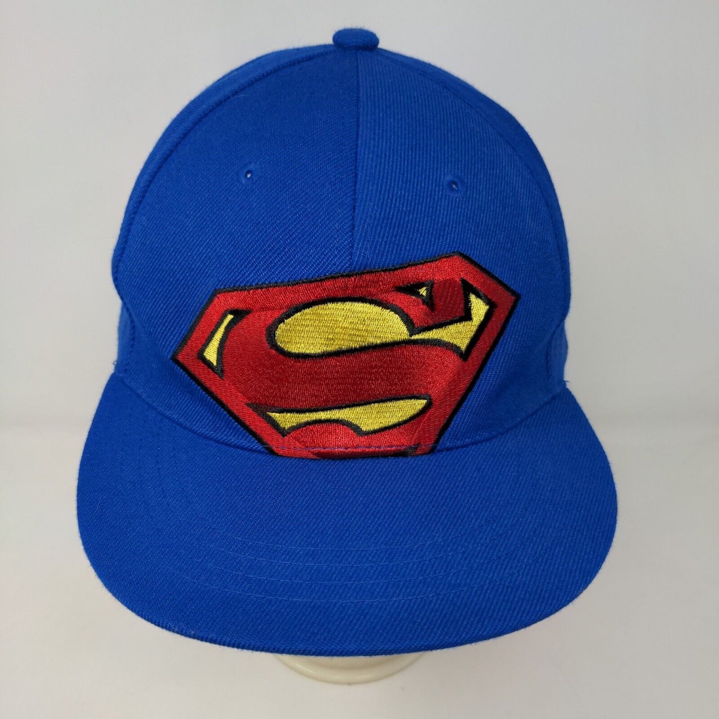 Six Flags Men's Snapback Hat Blue Embroidered Superman Logo Superhero