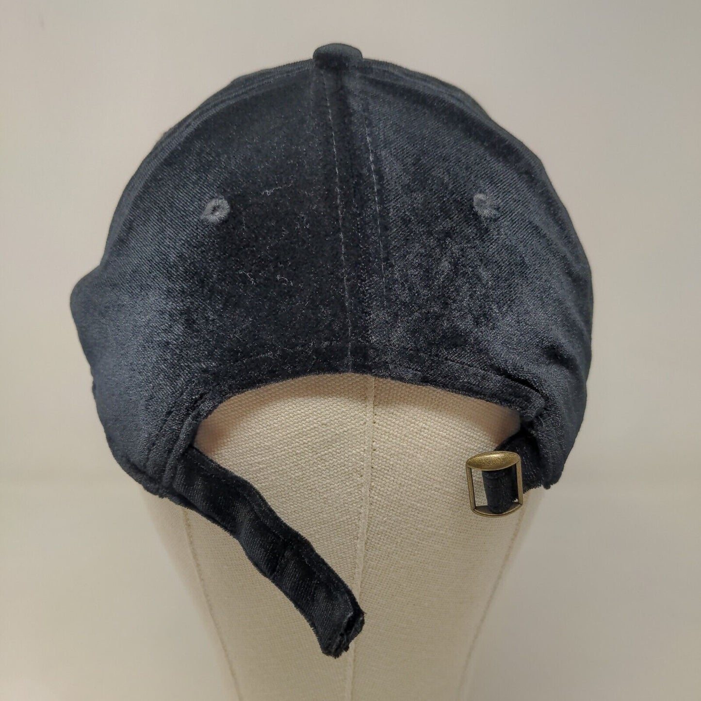 Unbranded Women's Velour Fuzzy Slideback Hat Black OSFM Blank Distressed