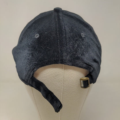 Unbranded Women's Velour Fuzzy Slideback Hat Black OSFM Blank Distressed