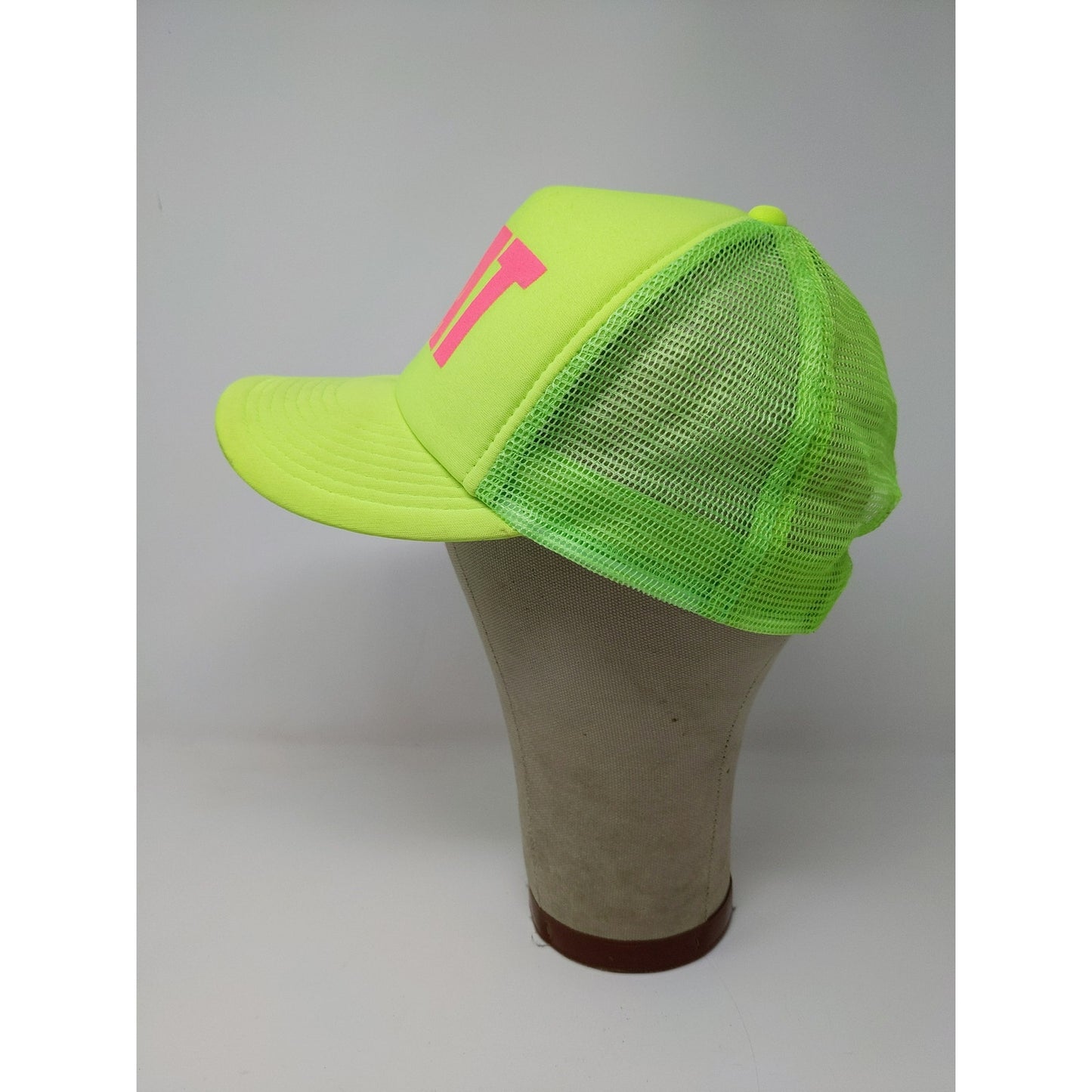 FRAT Mesh Back Snapback Trucker Hat Bright Pink & Green Cap OSFA